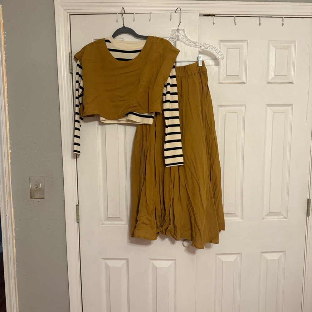 Women's Mustard Two-Piece Set - Picture 2 of 8